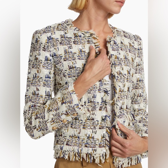 L’AGENCE Jacket Angelina Woven Crop Blazer - Picture 11 of 11